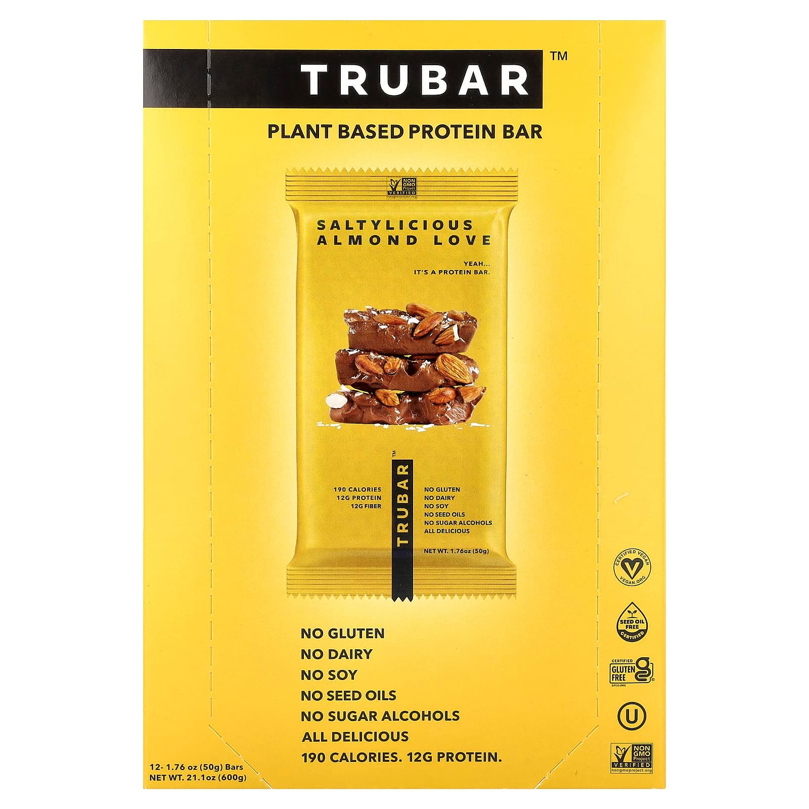 Trubar Plant Based Protein Bar, Saltylicious Almond Love – 50 g de Trubar