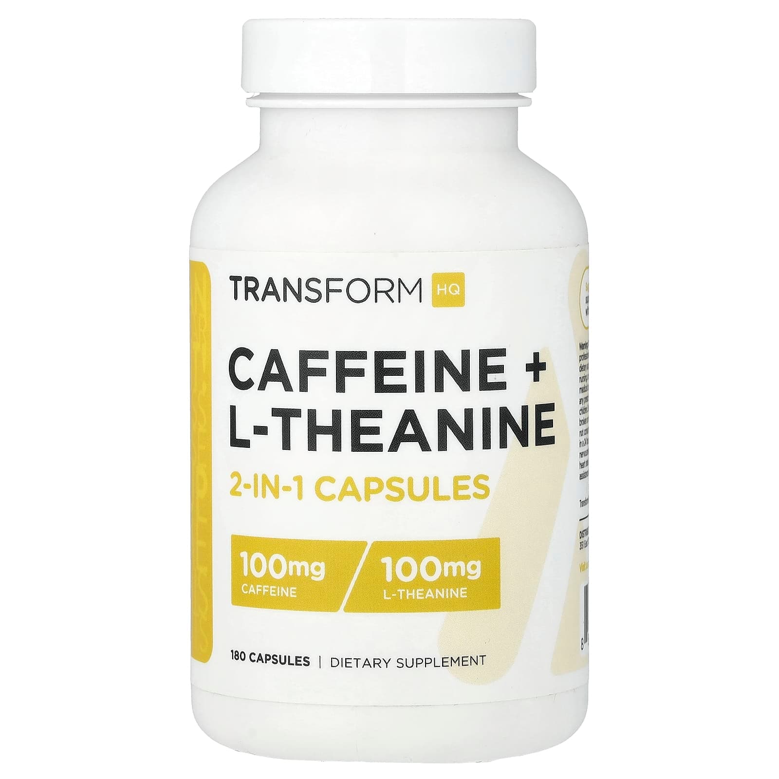 TransformHQ Caffeine + L-Theanine – 180 gélules de TransformHQ