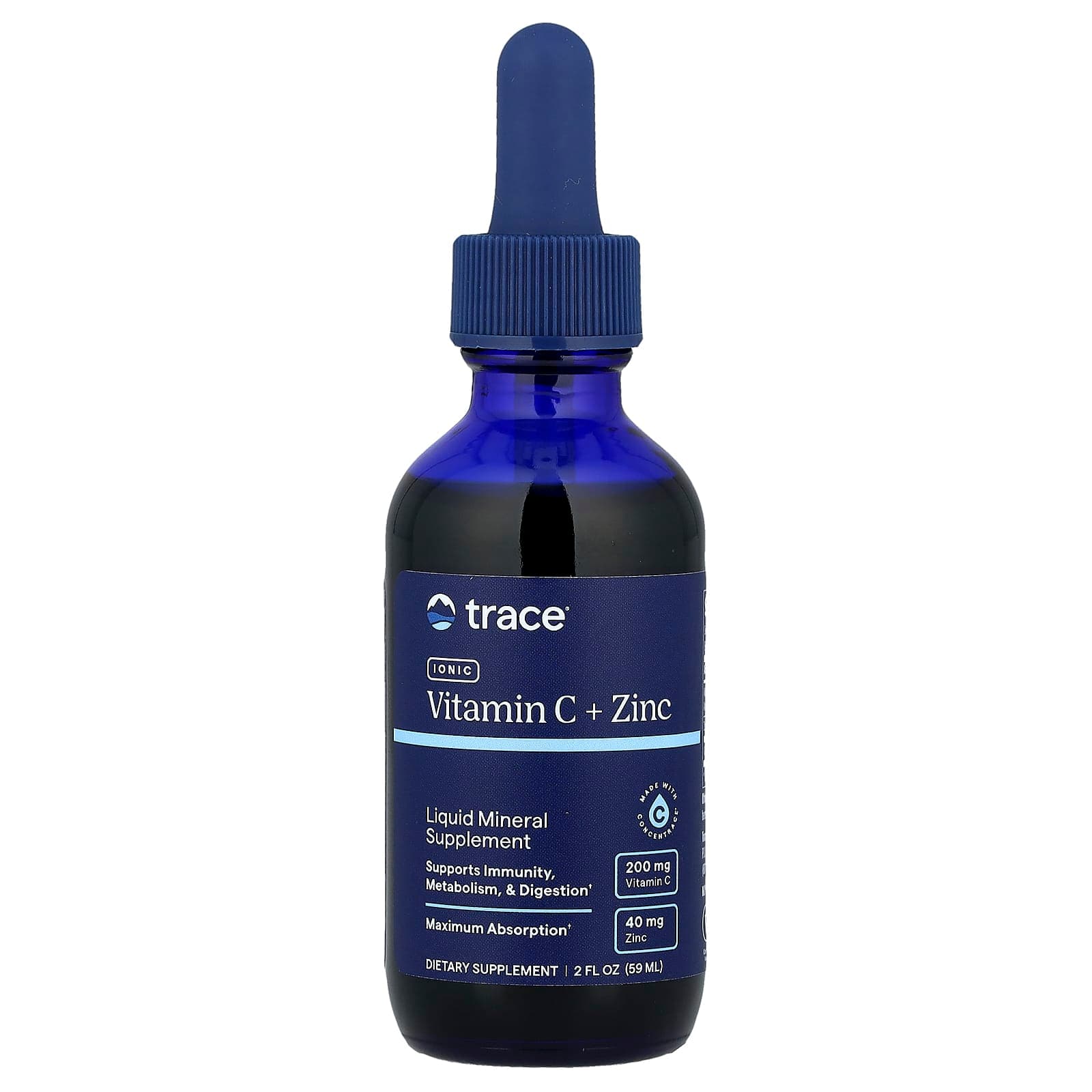 Trace Ionic Vitamin C + Zinc, Liquid Mineral Supplement – 59 ml de Trace