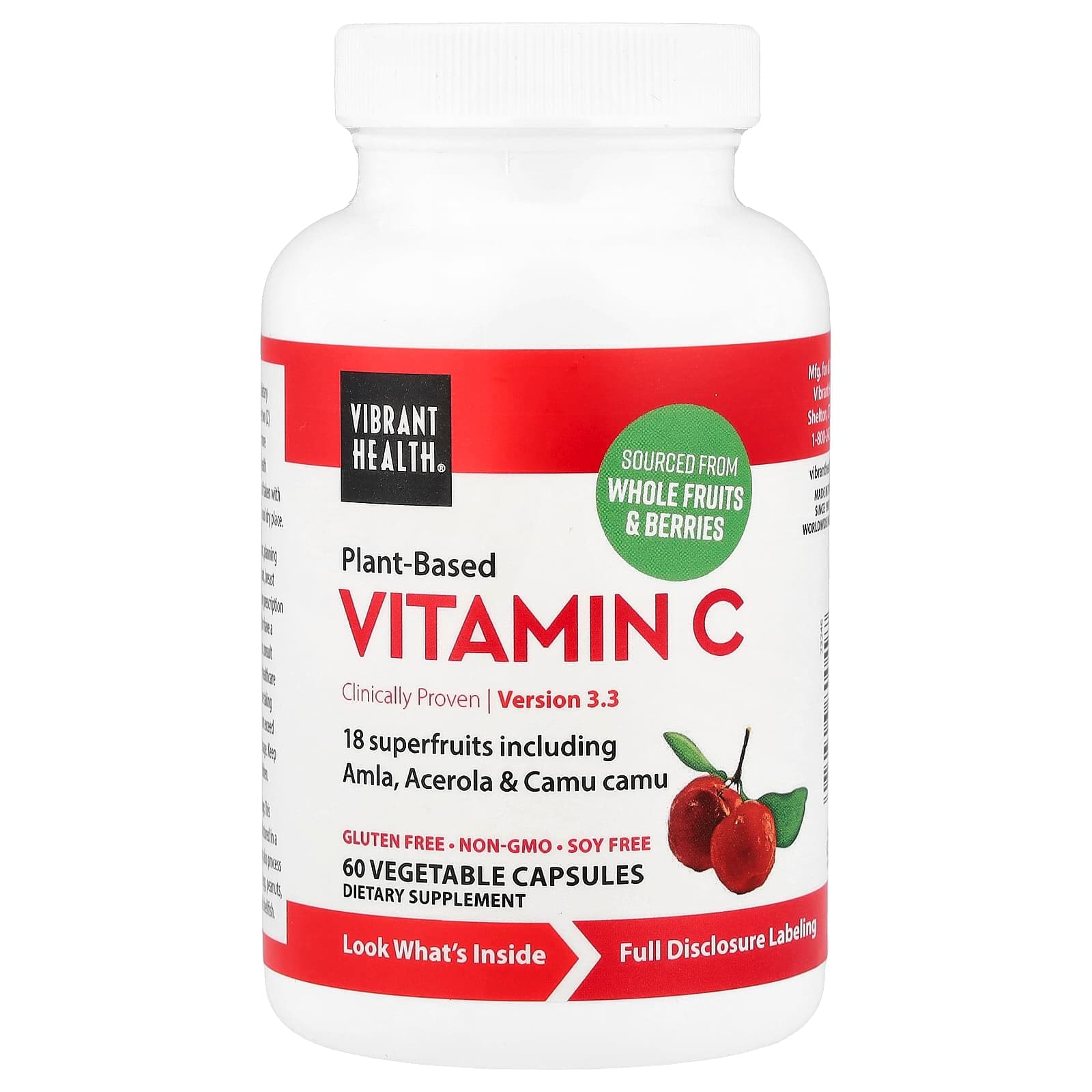 Vibrant Health Plant-Based Vitamin C, 60 Vegetable Capsules de Vibrant Health