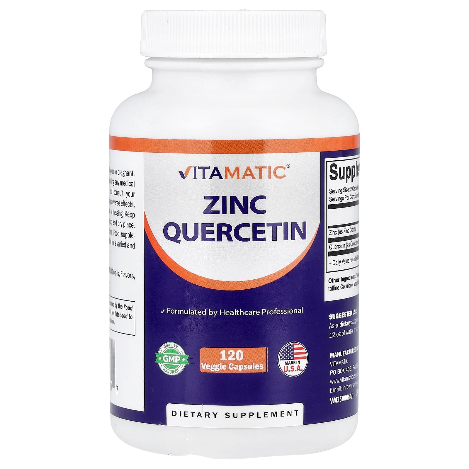 Vitamatic Zinc Quercetin – 120 gélules végétales de Vitamatic