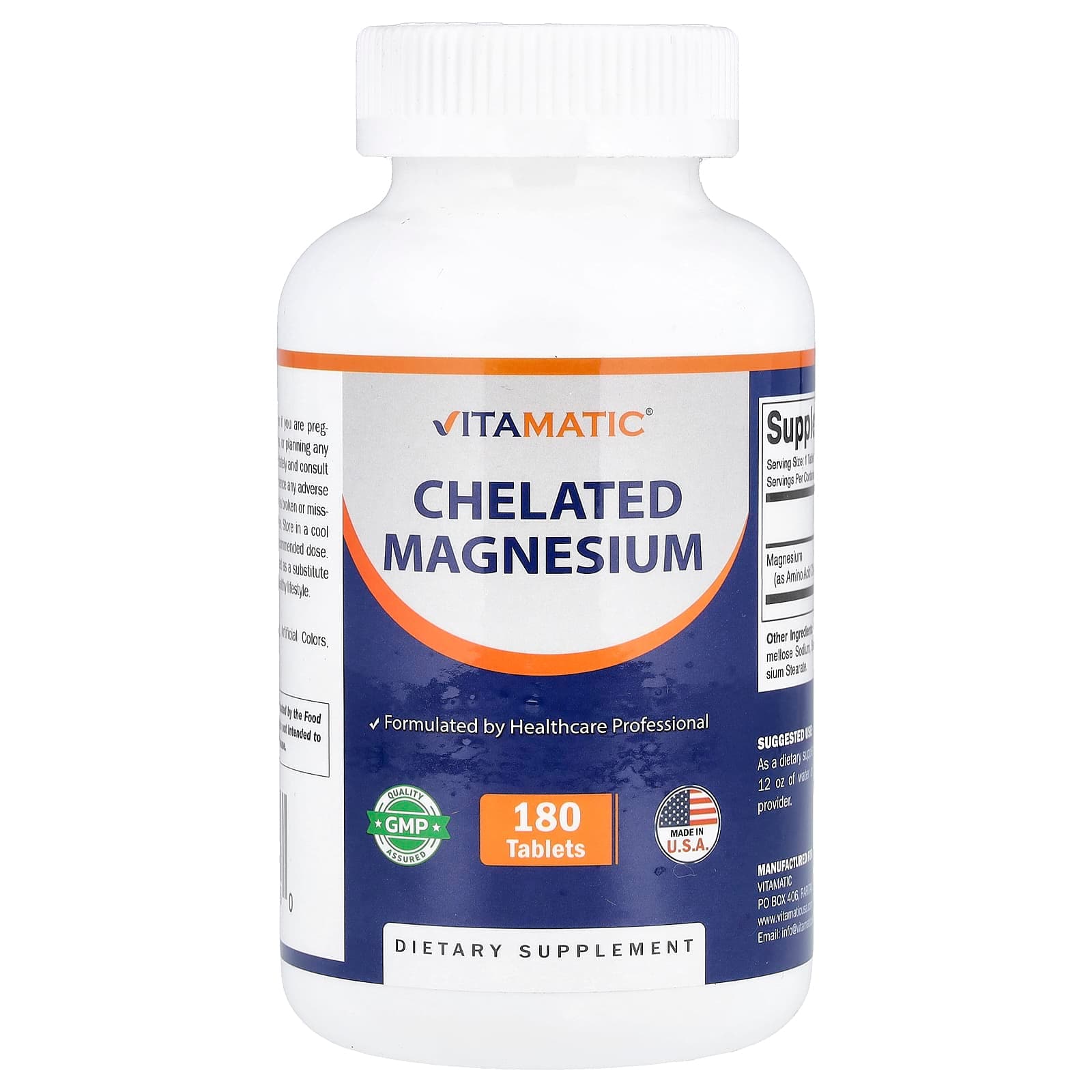 Vitamatic Chelated Magnesium – 180 comprimés de Vitamatic
