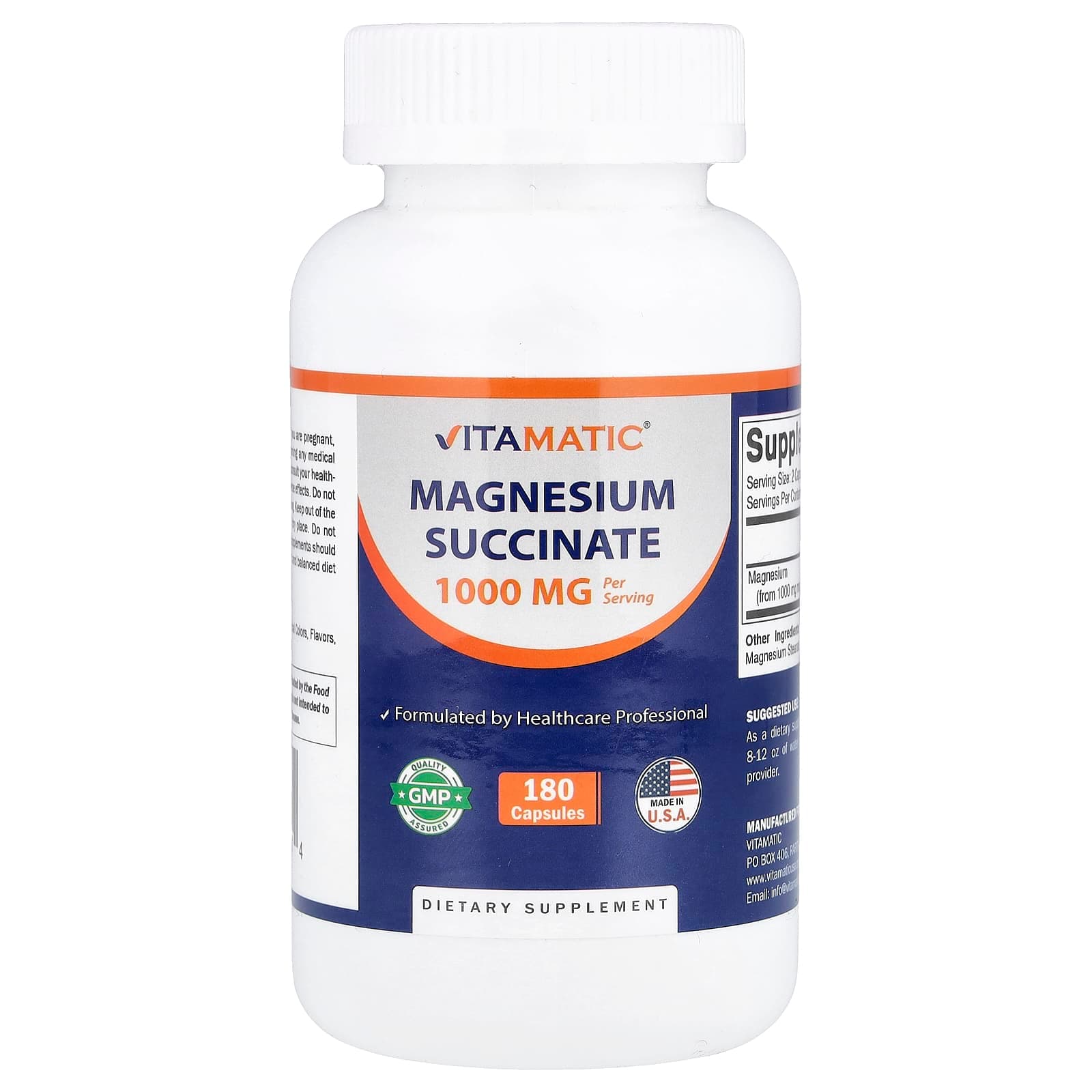 Vitamatic Magnesium Succinate – 180 gélules de Vitamatic