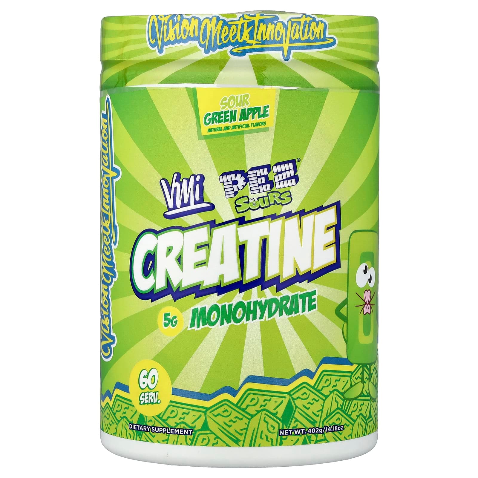 VMI Sports Creatine Monohydrate – Pez Sour Green Apple – 402 g de VMI Sports