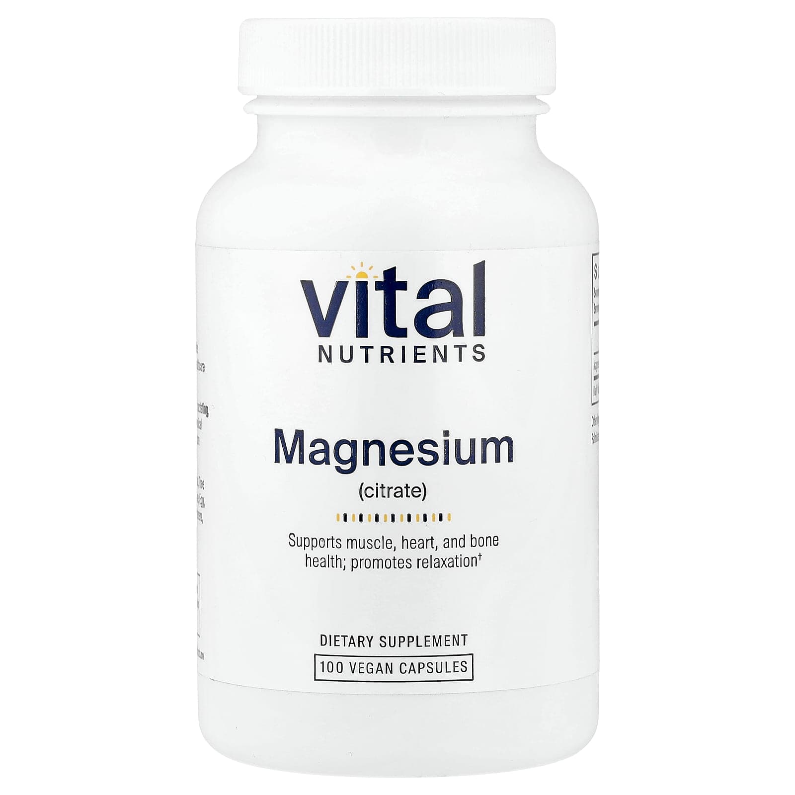 Vital Nutrients Magnesium Citrate – 100 gélules véganes de Vital Nutrients