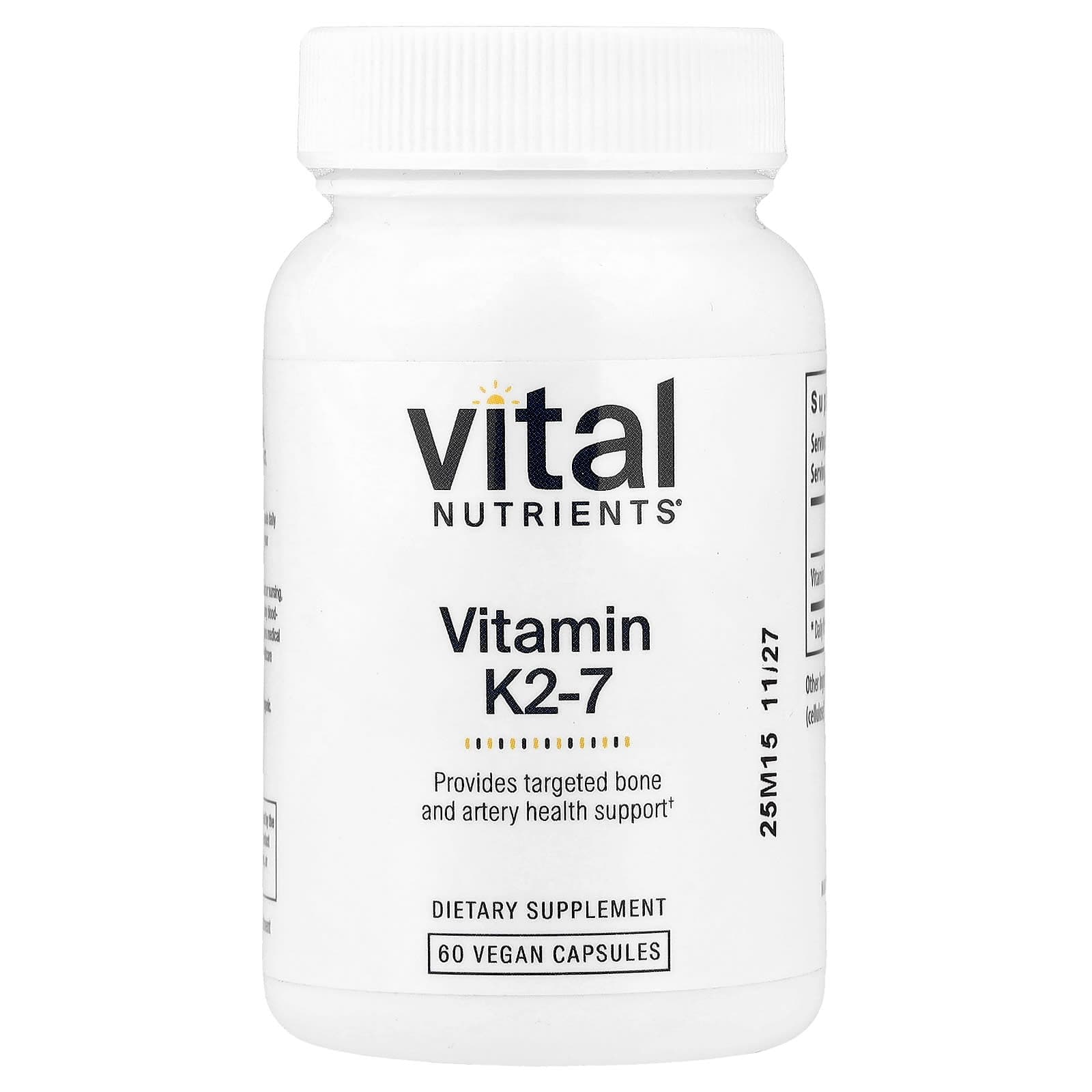 Vital Nutrients Vitamin K2-7 – 60 gélules véganes de Vital Nutrients