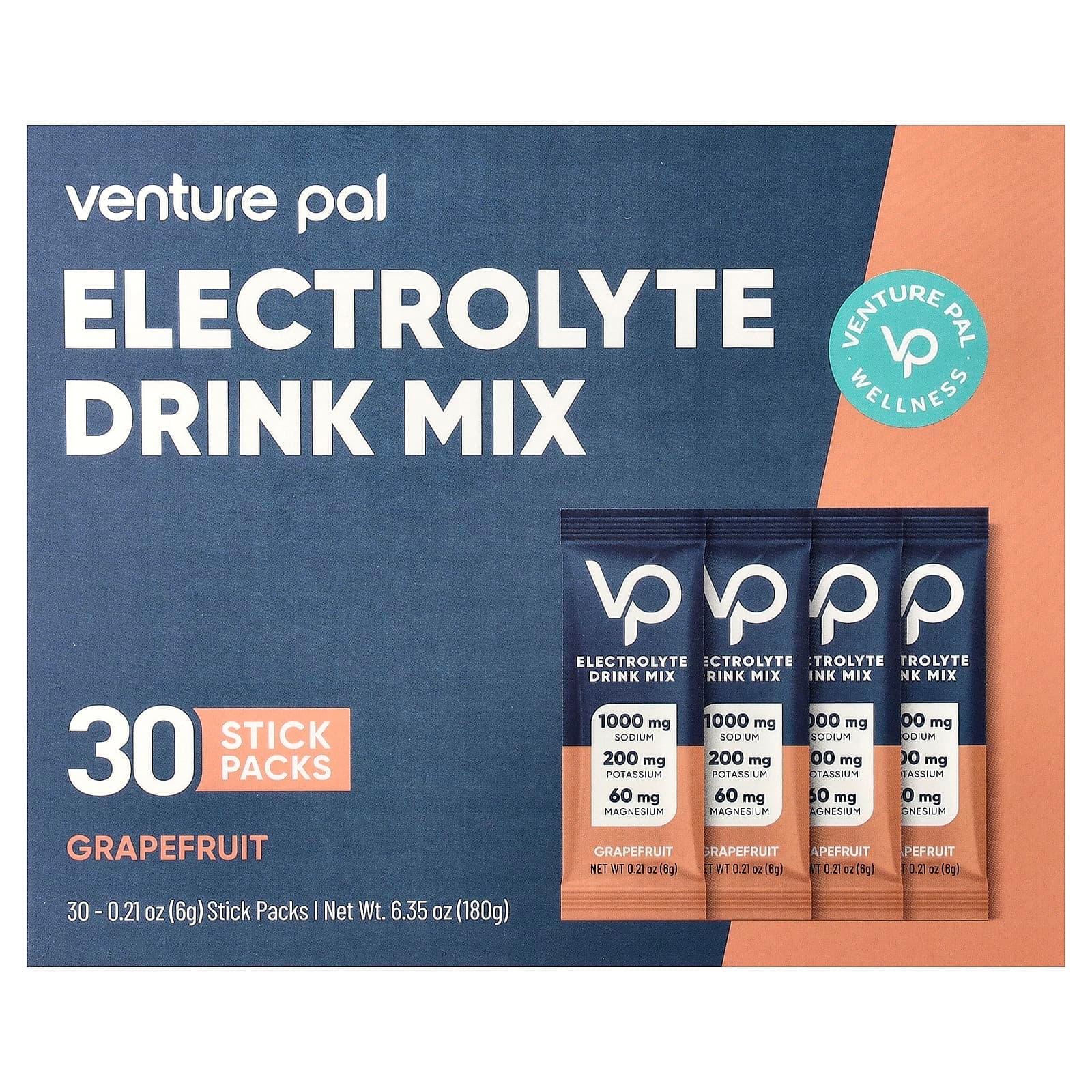 Venture Pal Electrolyte Drink Mix – Grapefruit – 6 g de Venture Pal