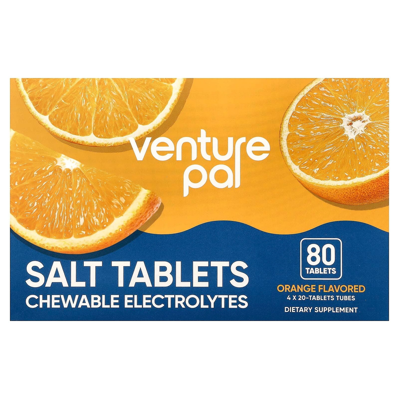 Venture Pal Salt Tablets Chewable Electrolytes – Orange – 80 comprimés de Venture Pal