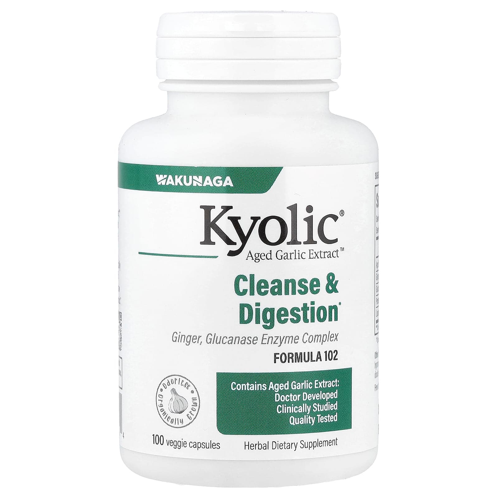 Kyolic Aged Garlic Extract, Cleanse & Digestion – 100 gélules végétales de Kyolic