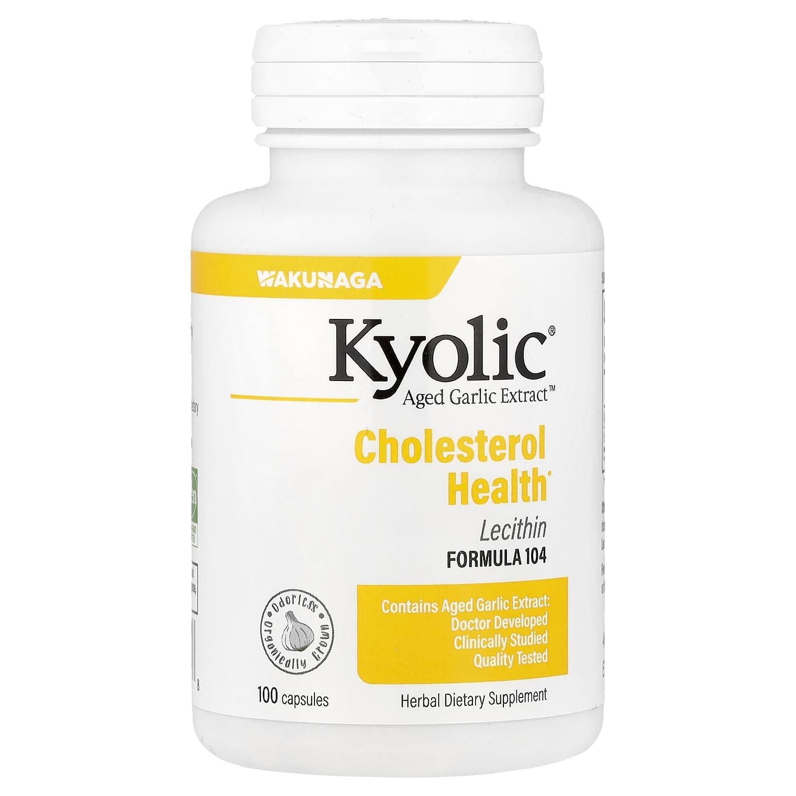 Kyolic Aged Garlic Extract, Cholesterol Health with Lecithin – 100 gélules de Kyolic