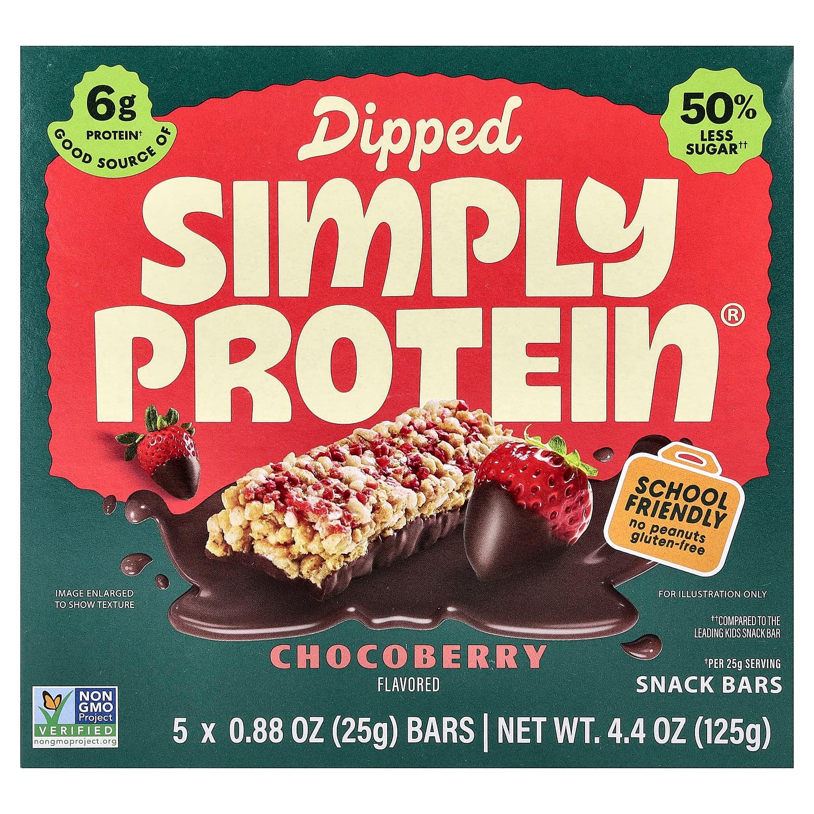 Simply Protein Dipped Snack Bars – Chocoberry – 25 g de Simply Protein