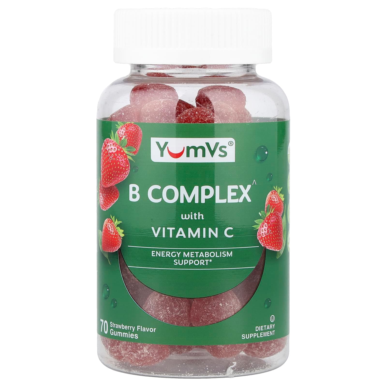 YumVs B Complex With Vitamin C Gummies – Strawberry – 70 gommes de YumVs