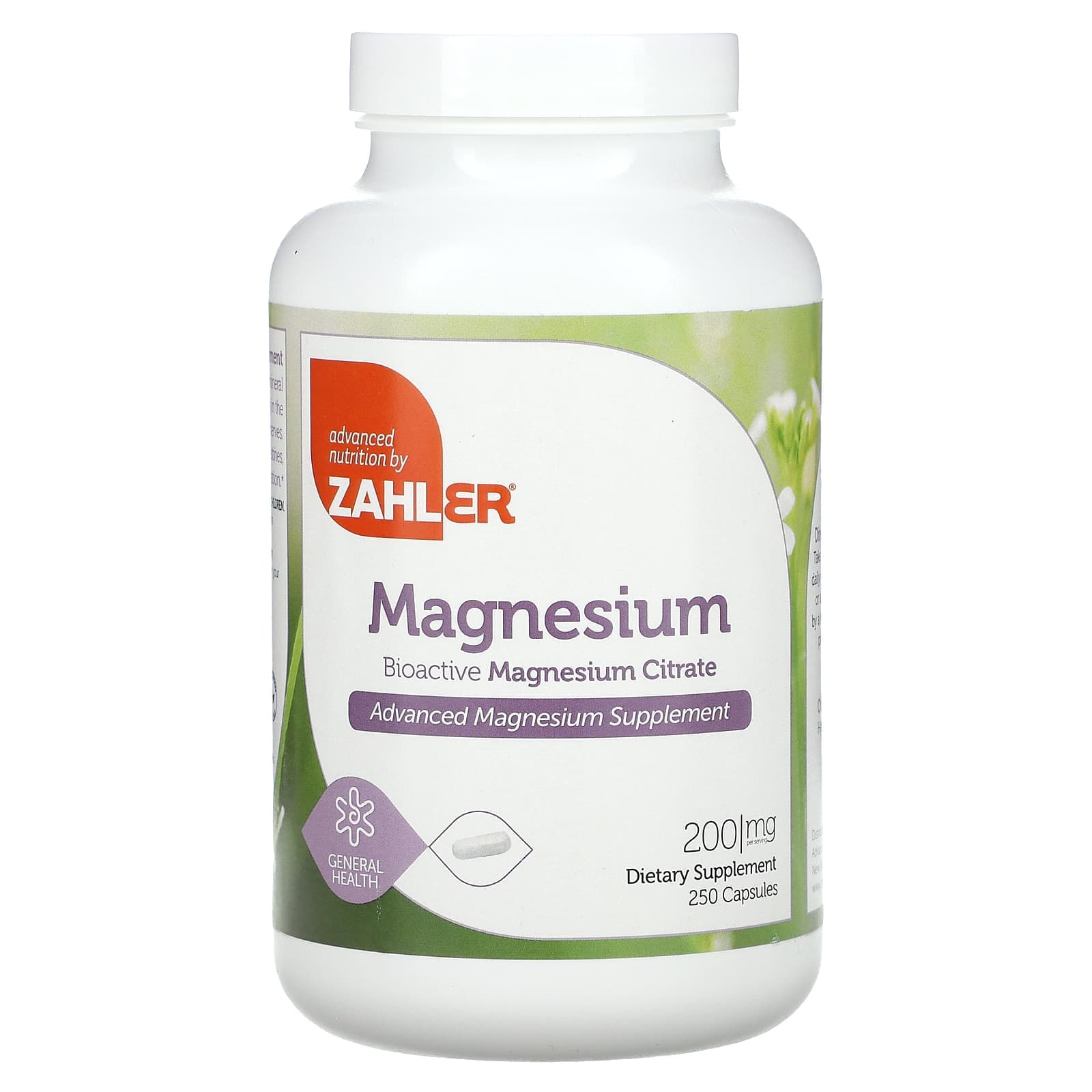 Zahler Magnesium, Bioactive Magnesium Citrate – 250 gélules de Zahler