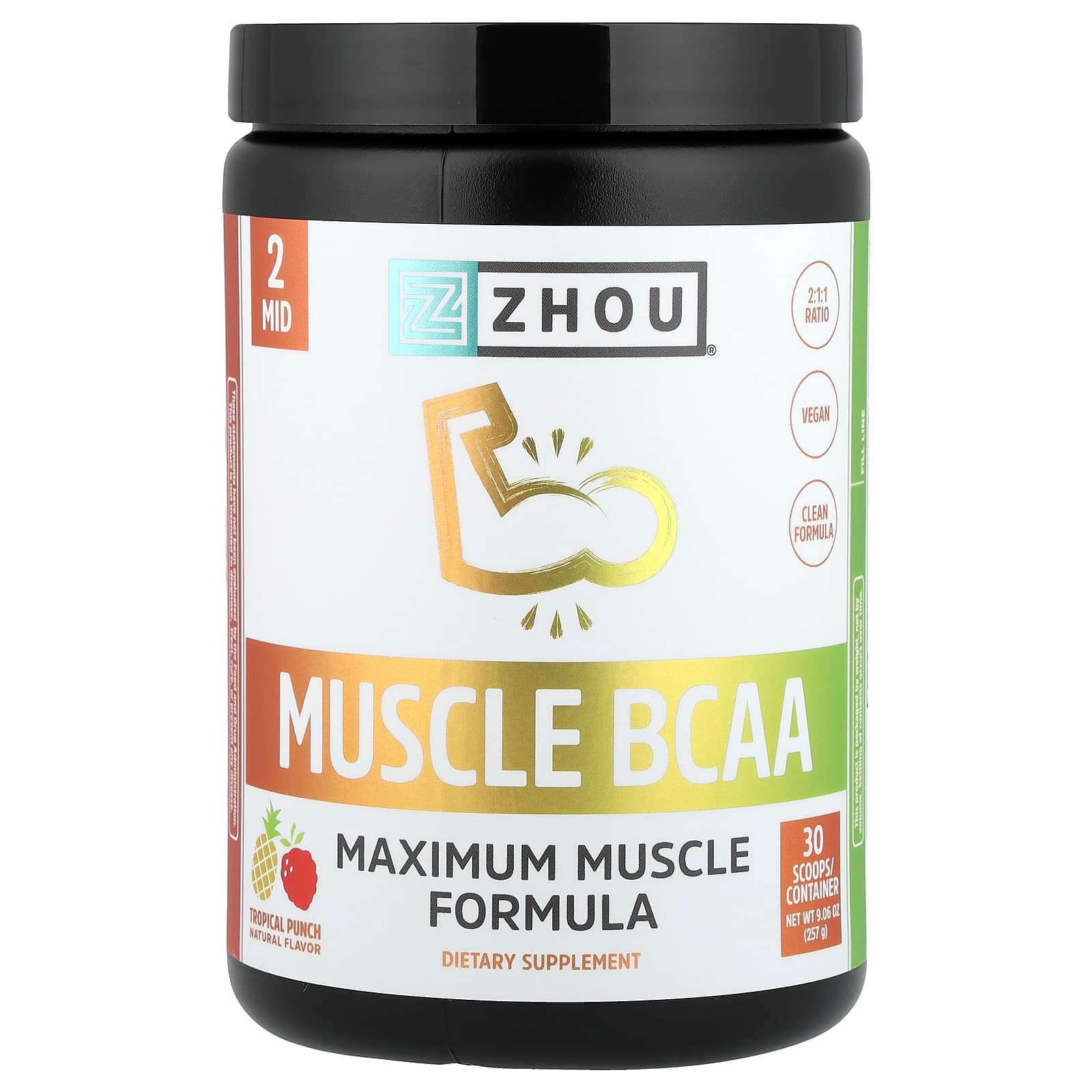 Zhou Nutrition Muscle BCAA – Tropical Punch – 257 g de Zhou Nutrition