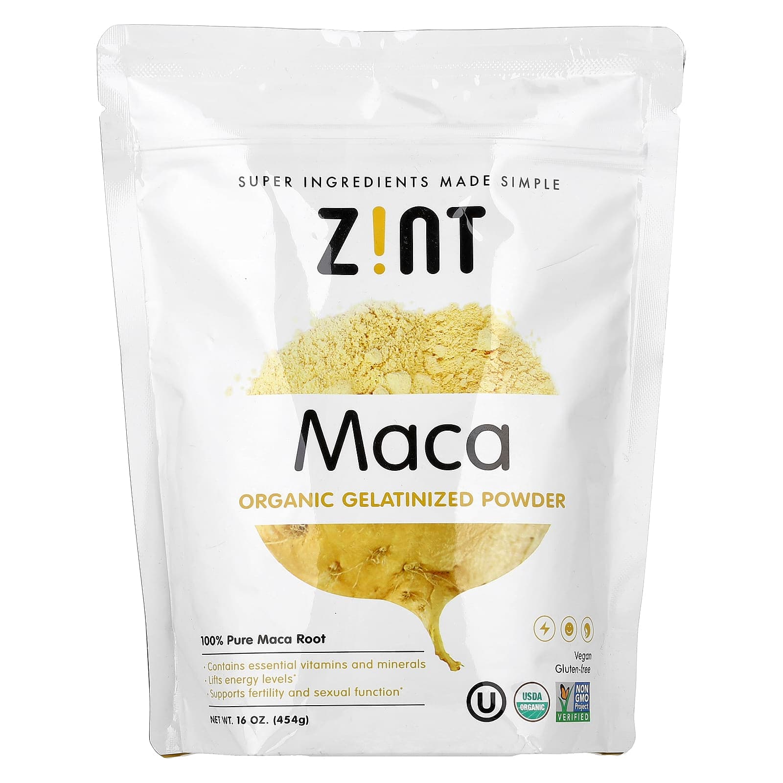 Zint Organic Gelatinized Maca Powder – 454 g de Zint