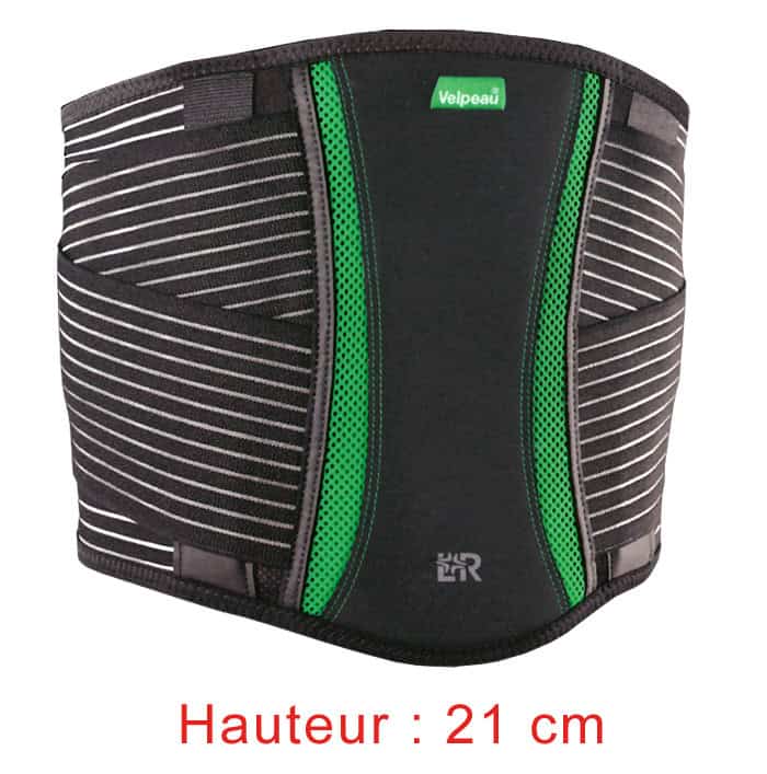 ceinture velpeau dorsamix 21 cm noir/vert 1 de velpeau