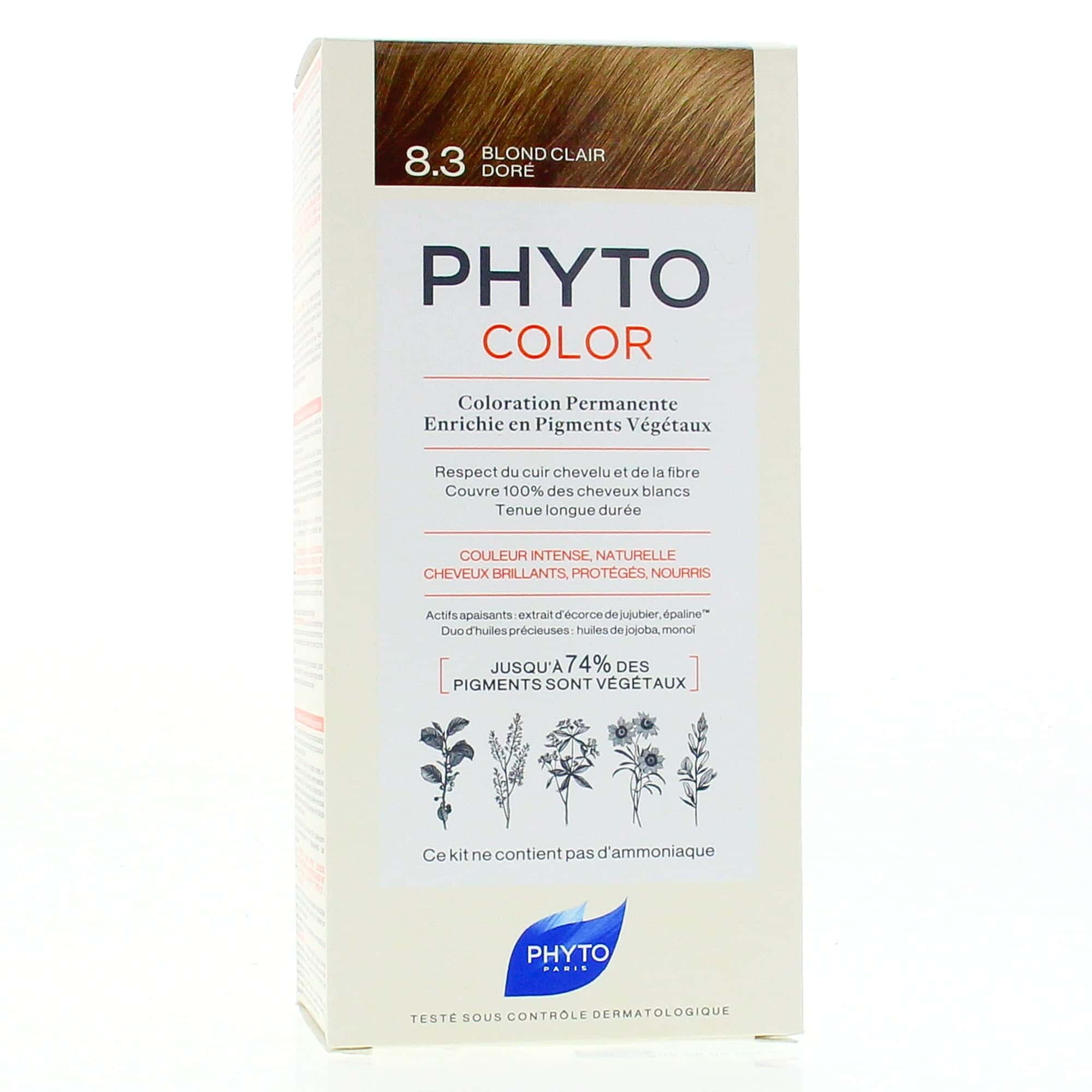 Phyto phytocolor couleur soin 8.3 blond clair doré de Parapharmacie